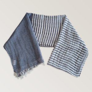 Fringe Bohemian Cotton Scarf, Fine Striped Fall Boho Tassels Wrap